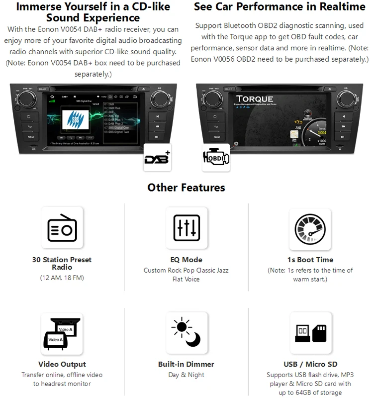 Flash Deal Eonon 7" Android 9.0 Car Head Unit radio 2G RAM 32G Car GPS Navigation Bluetooth 5.0 4G Wi-Fi DVD Player for BMW E90/E91/E92/E93 7 Flash Deal Eonon 7" Android 9.0 Car Head Unit radio 2G RAM 32G Car GPS Navigation Bluetooth 5.0 4G Wi-Fi DVD Player for BMW E90/E91/E92/E93 7
