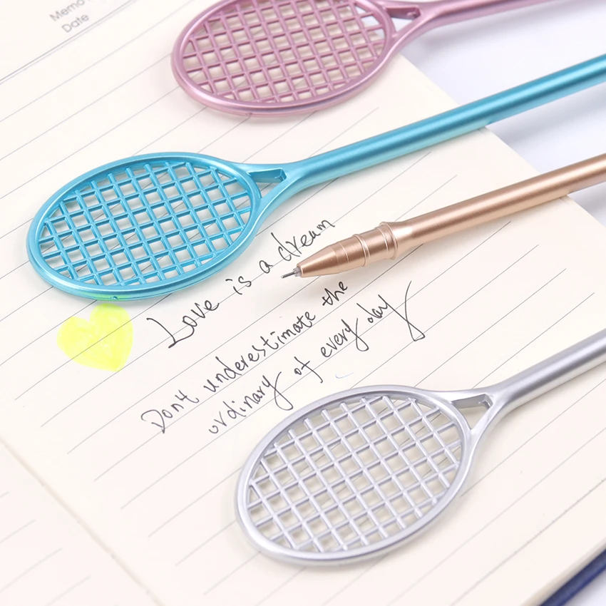 1PC Creative Simulation Badminton Racket Pen 0.5mm Creative Neutral Signature Pen Student Office School Stationery