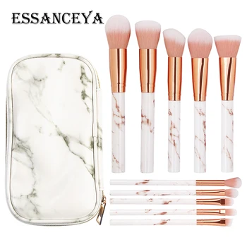 

ESSANCEYA Pro Women Marble Brushes Makeup Tool Kit Soft Makeup Brush Set Foundation Powder Brush Marble Make Up Tool with case