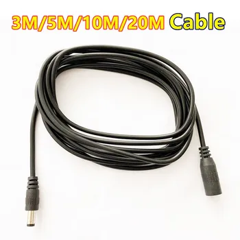 3M 5M 10M 20M DC 12 V rozszerzenie mocy kabel 5 5mmx2 1mm wtyczka DC do kamera przemysłowa do monitoringu 12 V przedłużacz tanie i dobre opinie NONE CN (pochodzenie) 3M 5M 10M 20M Extension Cable 2 1mm 5 5mm jack Kable