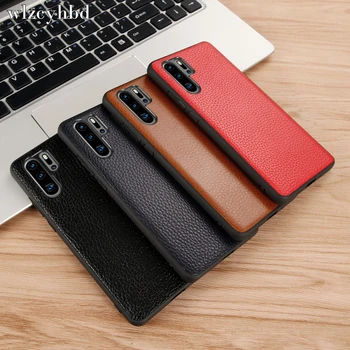 

wlzcyhbd Natural Leather Business Thin Phone Cases For Huawei P30 Pro Mate 20 X Pro Honor 20 Pro Full Protection Simple Cover
