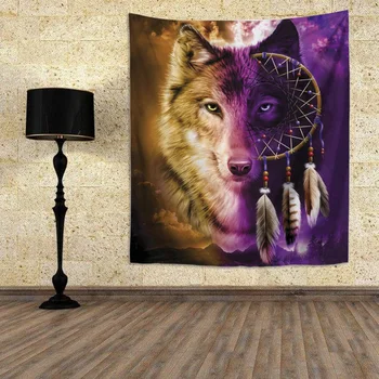 

Wolf Pattern Tapestry Wrinkle Resistant Tapestry Wall Hanging Tapestry for Home