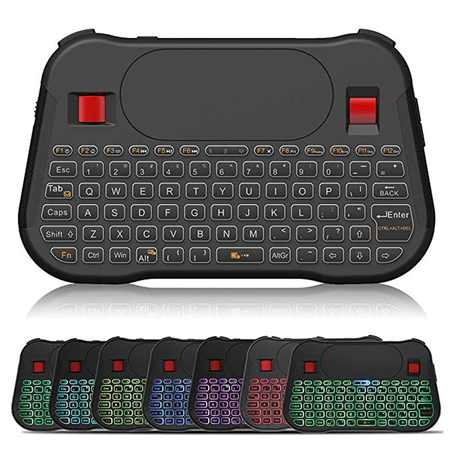

Satxtrem T18 Mini Wireless Keyboard 7 Colors Backlit With Touchpad and Multimedia For Android TV Box/Smart Phone/Tablet Windows