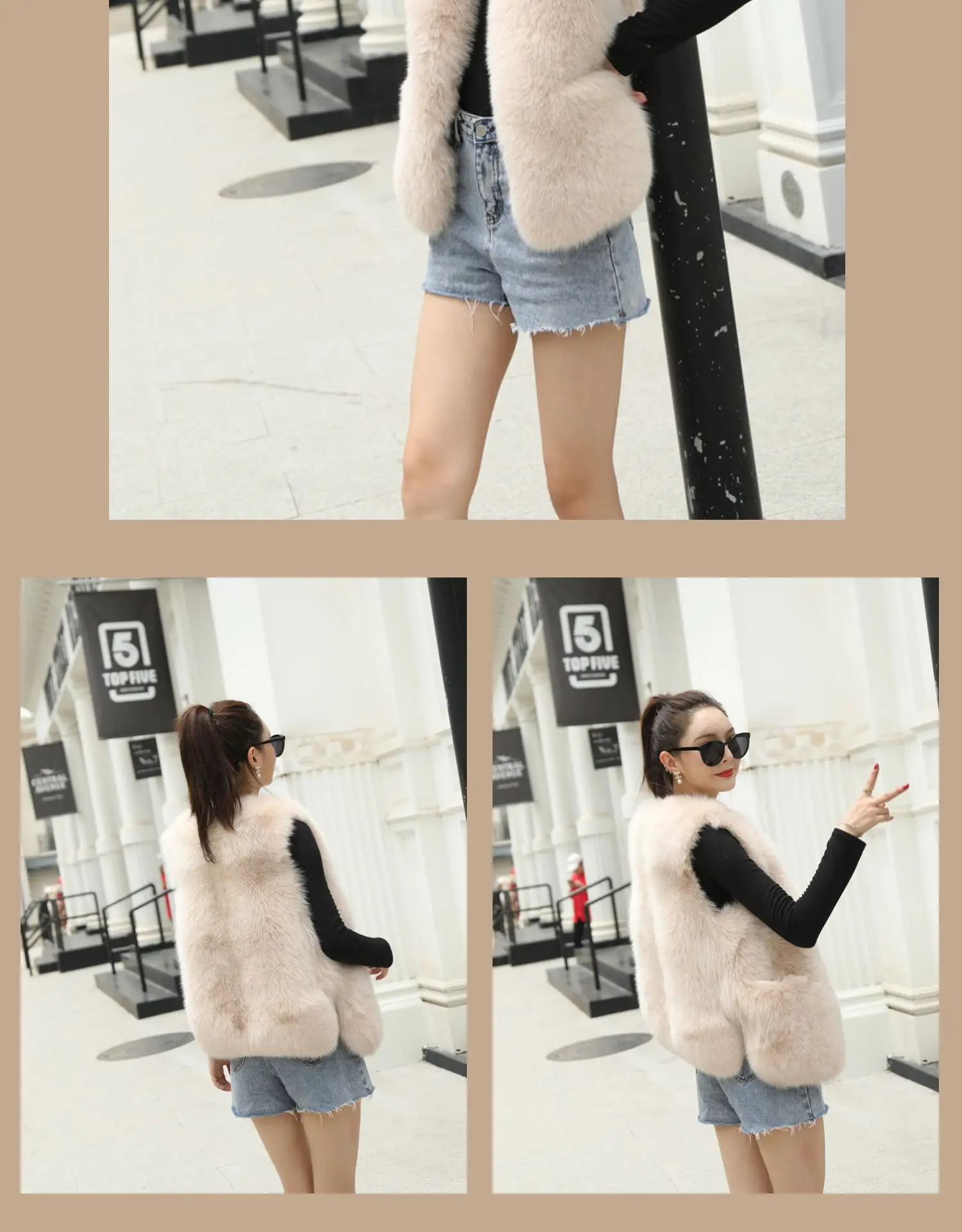 New Fashion Fox Fur Vest Real Fur Coat Sleeveless Vest Winter Warm Natural Fox Fur Luxury Women Clothes High Quality