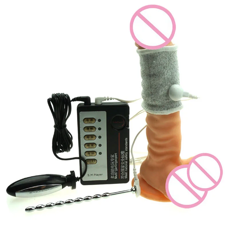 

Electro Shock Pulse Penis Stimulator Sleeve Ring Urethral Sound Cock Ring Anal Plug Electric Stimulation Sex Toys For Men