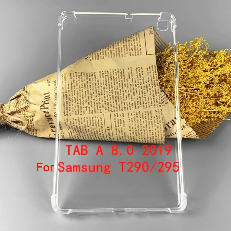 

Anti-Knock Transparent Case For Samsung Galaxy Tab A 8.0 2019 SM-T290 SM-T295 T297 8 inch Soft TPU Protective Back Cover