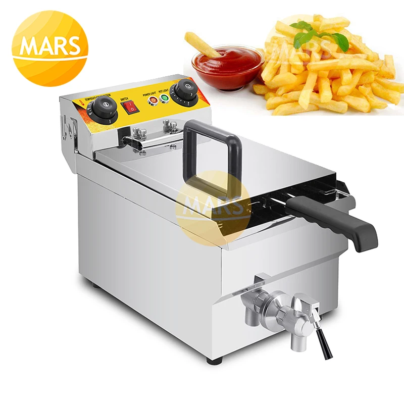 US $268.45 Heavy Duty Electric Deep Fryer with Strainer 17L Fried Chicken Frying Machine Stainless Steel Fryer for Food Chips Potato Fries