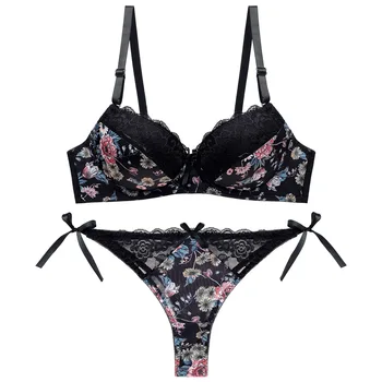 

Sexy Lace Bra Women Lingerie Set Girls Lovely Bras Plus Size Bralette Tempting Panties Bow Brassiere Female Floral Underwear #F