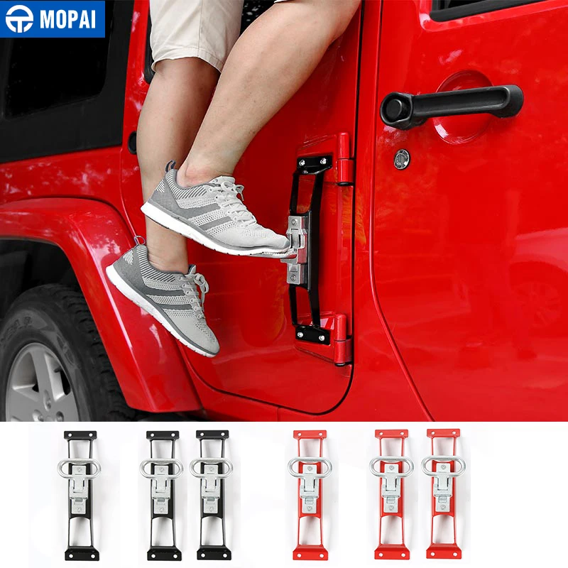 Петли наружных дверей MOPAI металлические подножки для педалей Jeep Wrangler 2007 Up