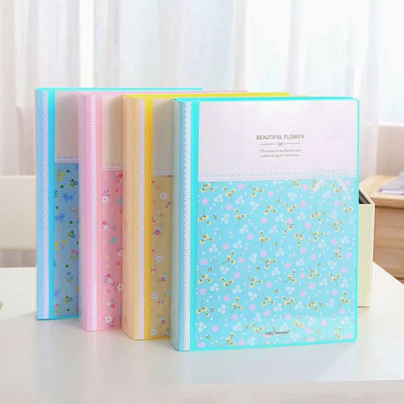 

Deli 5176 Hipster Folder South Korea Cute Floral-Print Info Booklet A4 60 Page Bundle Insert Paper
