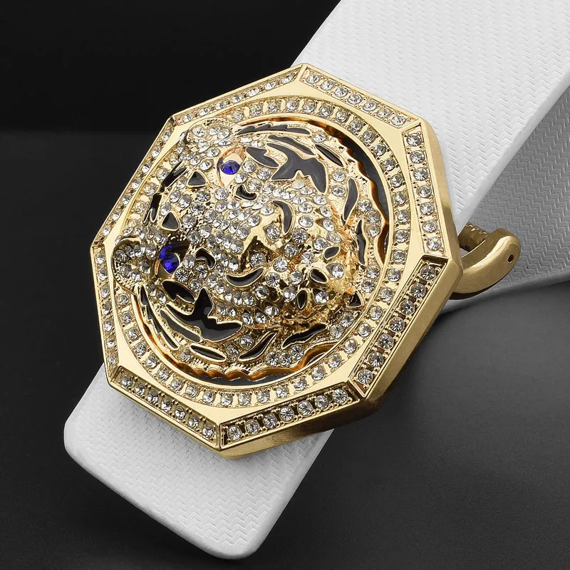 2022 new tiger Golden buckle luxury brand ceinture homme Casual belt men genuine leather Waist Strap wide Waistband High Quality - Image 5