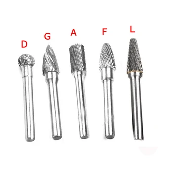 

5pcs/Set Tungsten Carbide Rotary File Cutter 6*10mm Burr Engraving Carving Tool for Woodworking Metalworking DGAFL