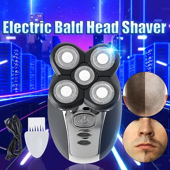 

Electric Shaver Wet & Dry Men Head Polish Hair Trimmer 5 heads USB Rechargeable Razor Washable 3D Floating Shaving Machine