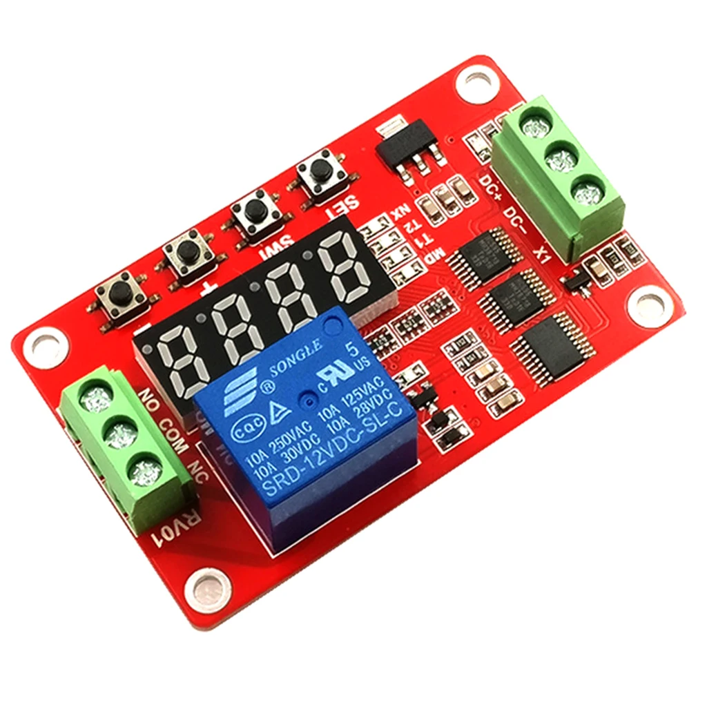DC 5v/12v/24v DC Multifunction Self-lock Relay, PLC Cycle Timer Module - Delay Time Switch