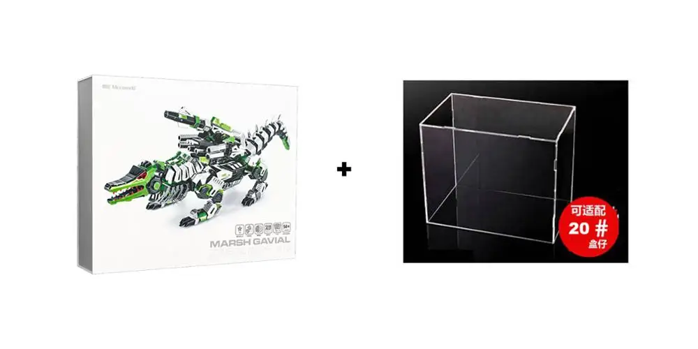Microworld 3D металлические головоломки Maesh Gavial модели наборы DIY 3D лазерная резка собрать головоломки игрушки настольные украшения подарок для детей - Цвет: model with box