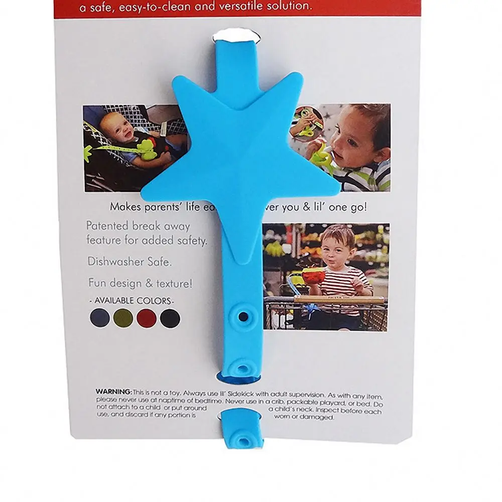 Baby Star Stroller Hook Silicone Pacifier Chain Teether Strap Toy Holder for Infant Toddler Non-toxic Baby Stroller Accessories
