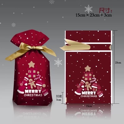 Christmas Gift Bag 2022 New Year Gift Box Candy Biscuit Bag Decoration Christmas Gift Bag Children Birthday Party Navidad