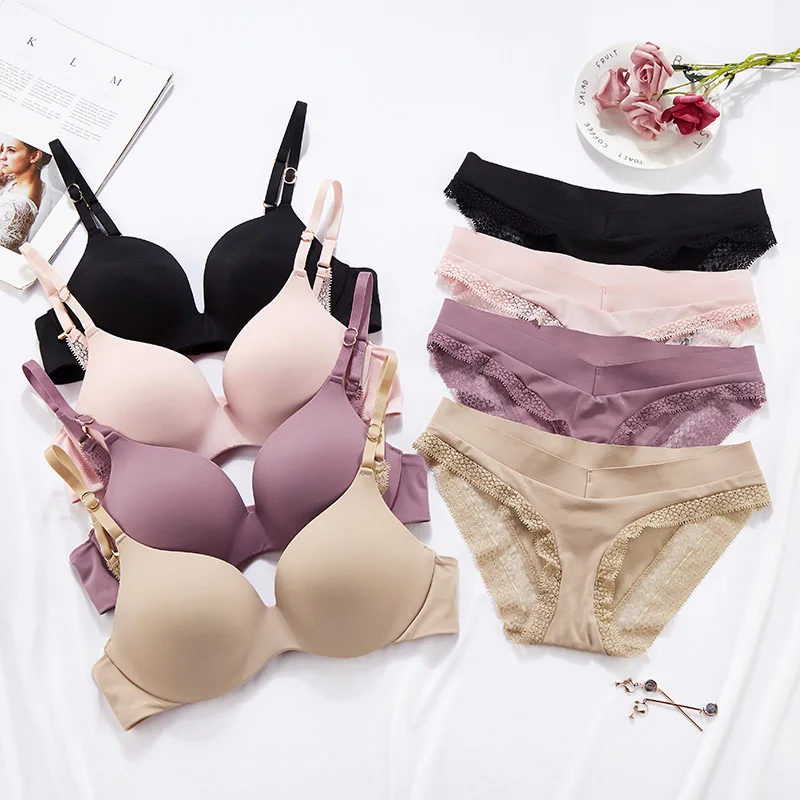 New lingerie adhesive seamless lingerie women's bra suit small bra gathered anti sagging fold up adjustable bra