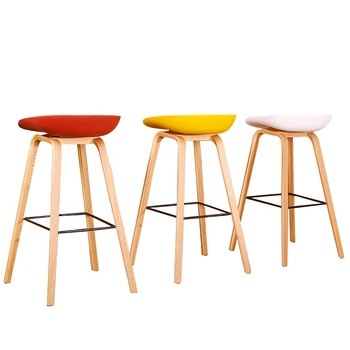 

Nordic solid wood bar stool home chair plastic front desk cashier