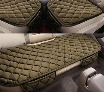 Green Чехол для автомобильного сиденья, Зимняя Теплая Бархатная подушка для сиденья, универсальная передняя задняя спинка, подушка для сиденья для внедорожника, защита для автомобильного сиденья - Название цвета: Green