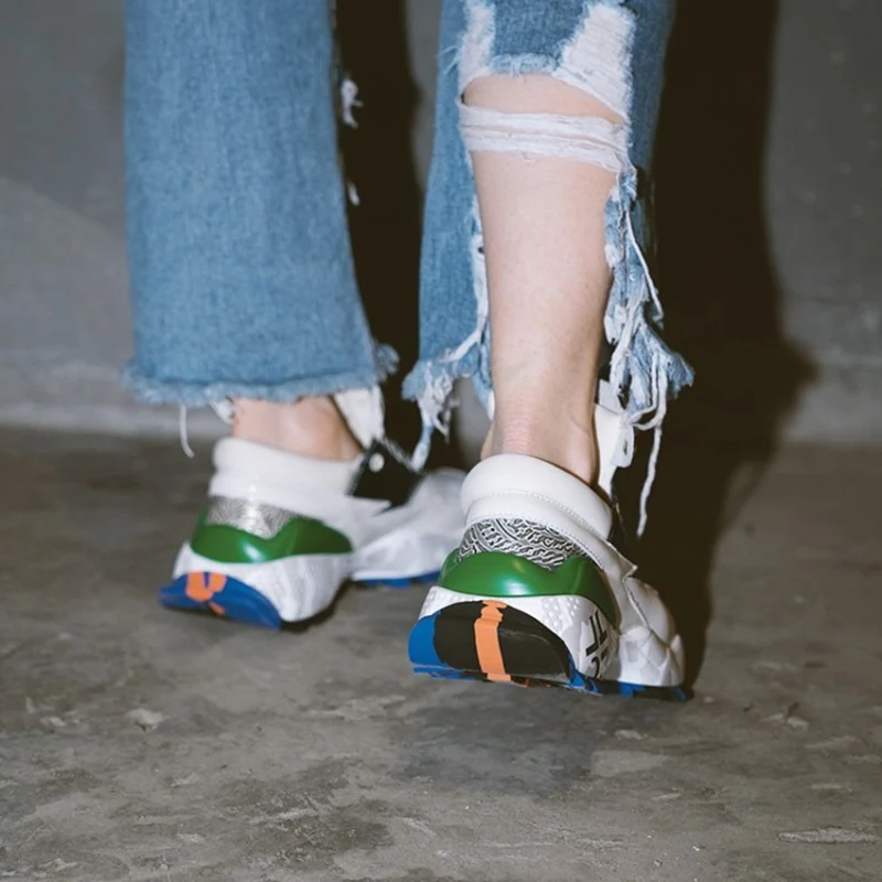 ORCHA LISA/женские Сникеры на платформе; Модные леопардовые туфли из натуральной кожи; вулканизированные кроссовки на толстой подошве; Уличная обувь для папы