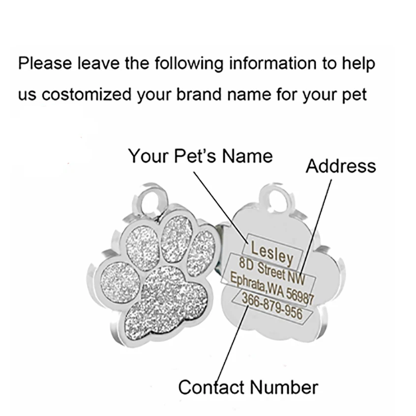 Pet ID Tag Personalized Engraved Name Tag For Dogs Cat Puppy Pets ID Collar Dog Nameplate Accessories Bulldog