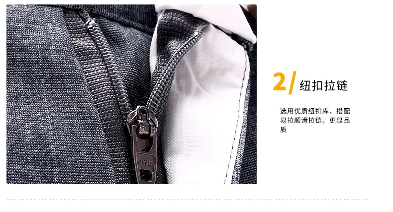 Pop VogueMen Pants Cotton High Quality Large Size Pant Classic Straight Trousers Fashion Business Solid Gray Pants Men 21-51
