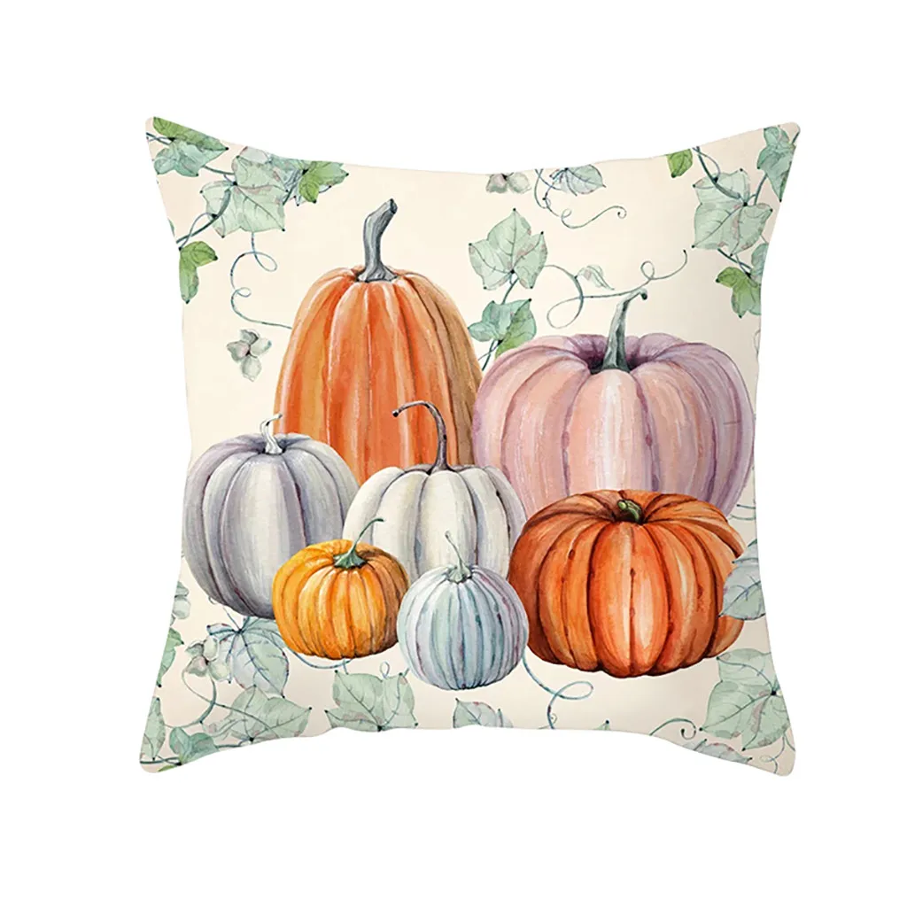 Осенний Чехол-Подушка с рисунком тыквы, декоративные подушки, чехол для диванная подушка для сидения, 45x45 см, домашний декор - Цвет: M