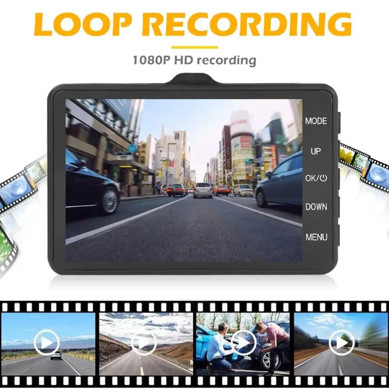 V08 3,6 дюймов TFT lcd экран Автомобильный видеорегистратор Камера HD 1080P Dashcam циклическая запись цифрового видео рекордер