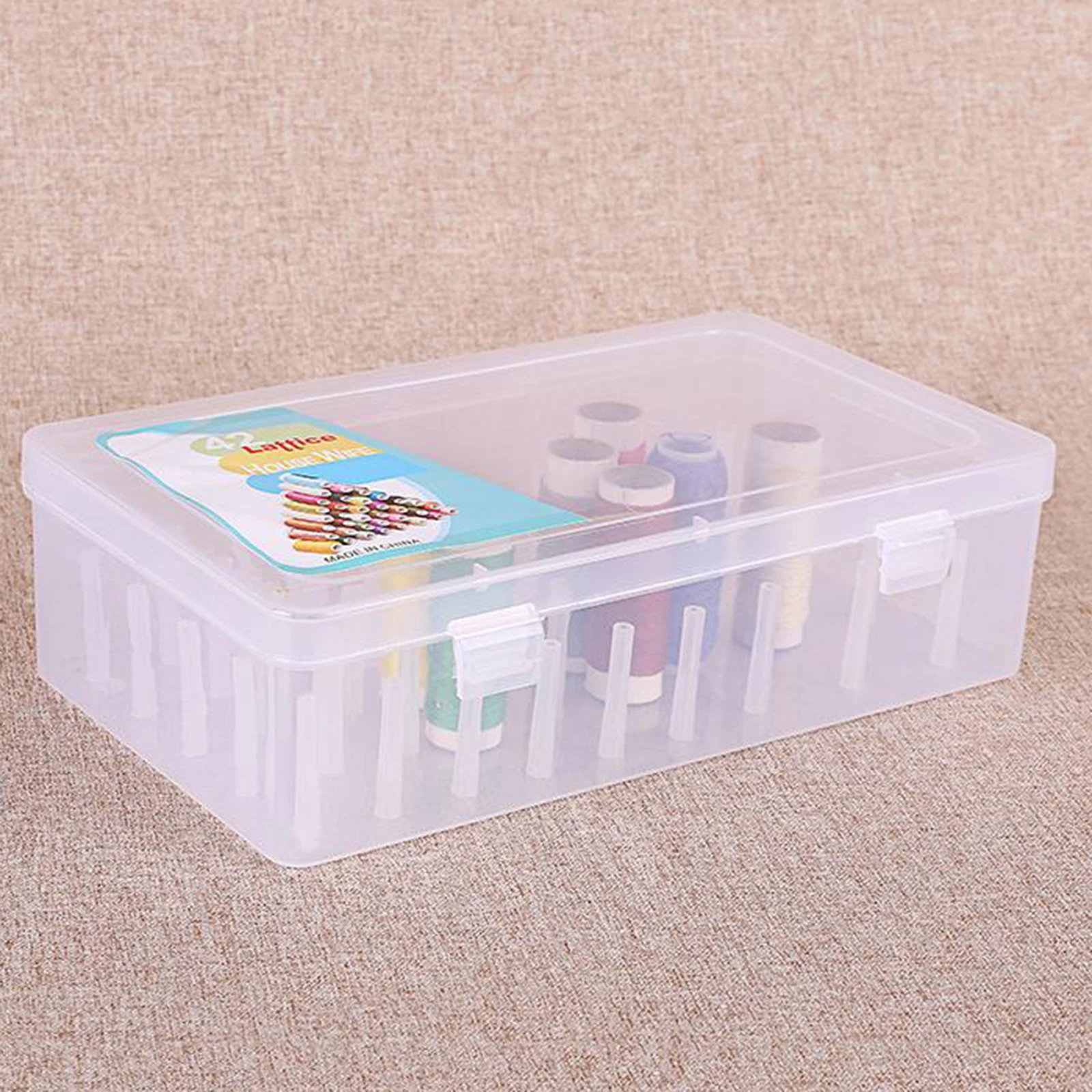 Empty Sewing Thread Storage Box Container Case Holder 42 Spools Pole for Sew Threads Storage