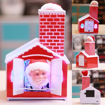 

Christmas Toys Christmas Electric Plush Doll Climb Chimney Santa Claus House FJ88