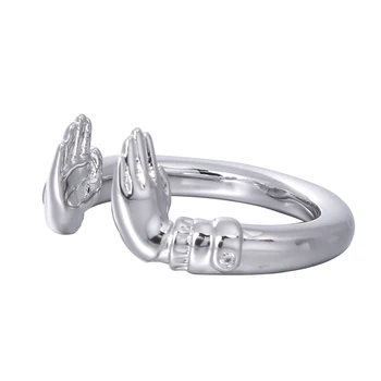 

925 Sterling Silver Gesture Charm Unique Rings For Women Couples Geometric Classic Simple Cute Smooth Special Ring Fine Jewelry
