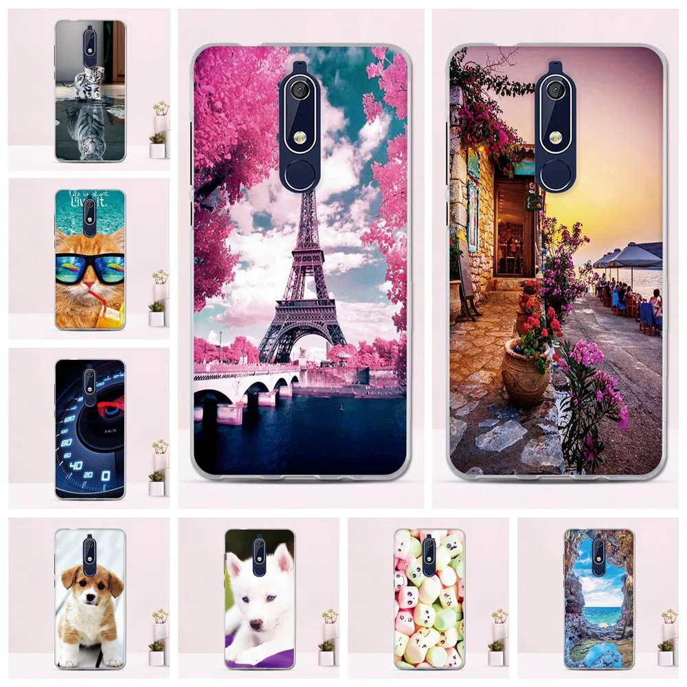 

Funda For Nokia 5.1 Case Cover 5.5" Soft TPU For Nokia 5.1 Phone Case Print Painted Cover For nokia 5.1 Case Silicone Coque Bag
