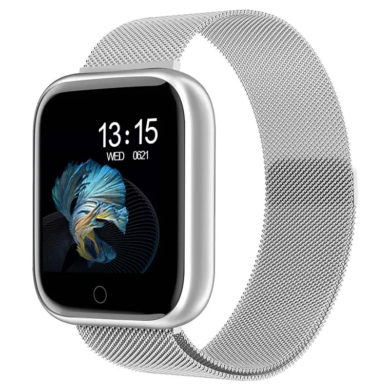 Q8 носимые устройства Smartwatch IP67 Водонепроницаемый Bluetooth Шагомер монитор сердечного ритма цветной дисплей Смарт-часы для Android/IOS - Цвет: Silver alloy steel