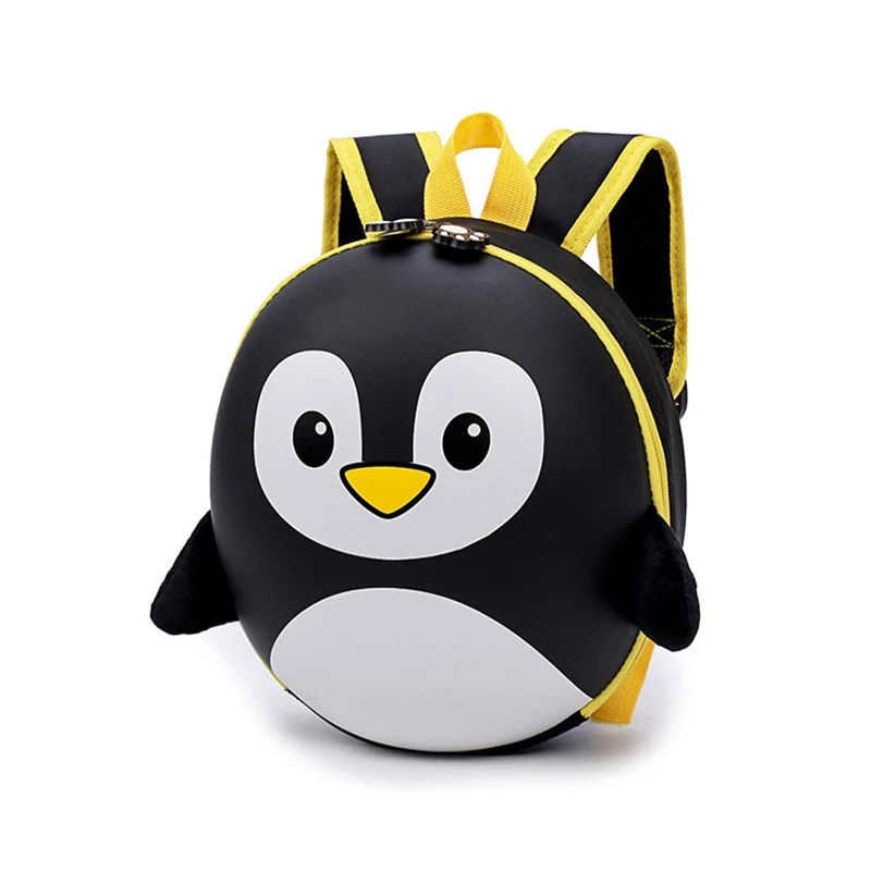 Новые 3D Детские Школьные сумки мультфильм жесткий рюкзак для квадрокоптера для детей для девочек mochila infantil пингвин Школьный рюкзак для мальчика - Цвет: Черный
