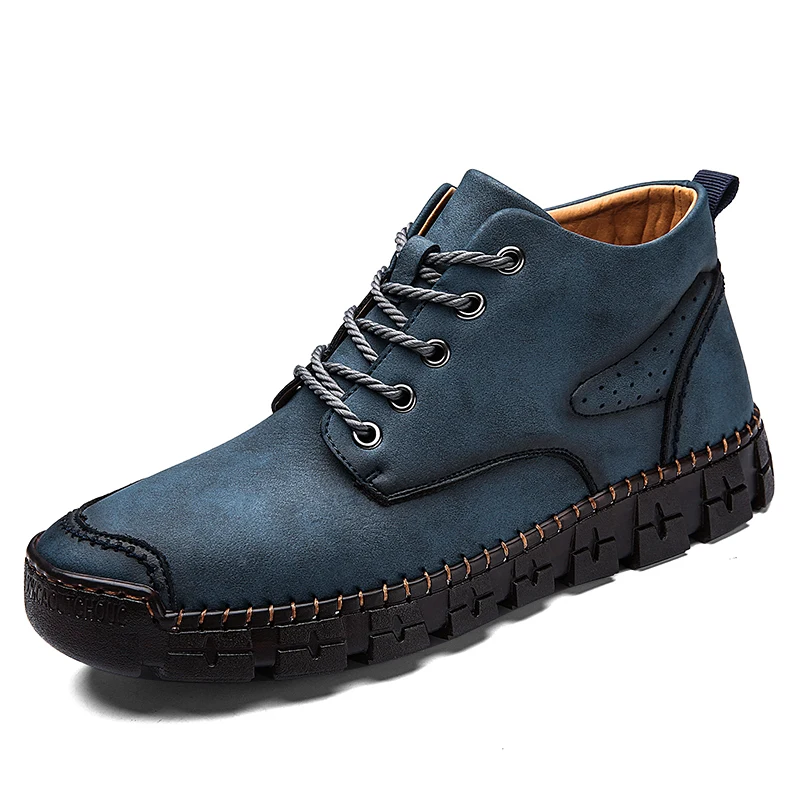 Mans Boots Soft Leather Men Ankle Shoes Wearable Rubber Sole Mens Casual Boots Trend Mens Fashion Boot Suede