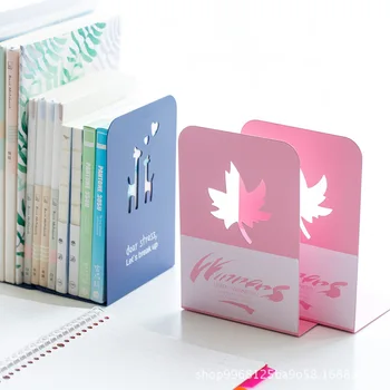 

2 PC Iron Book Stand Large Book Holder Thickened Creative Book Block Bookshelf Cute Pattern Book Stand