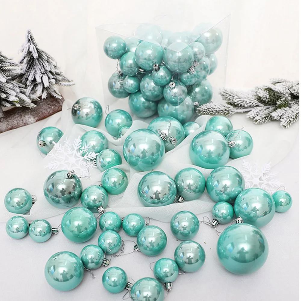

4/5/6/7/8cm Mixed Green Christmas Ball Christmas Ball Set Christmas Tree Ball Decoration Festival Celebration Supplies Greenball