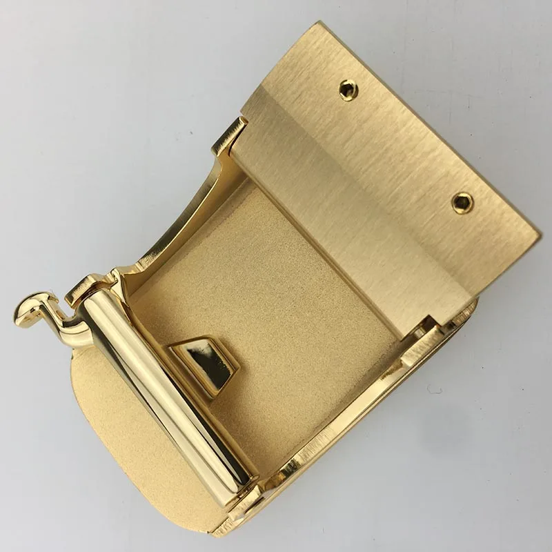 Meetee 1pc Solid Brass Belt Buckles Men Brushed Metal Automatic Buckle for Belt 33-34mm Waistband Belt Head DIY Leather Craft