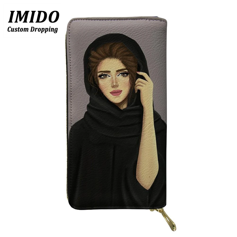 IMIDO, хиджаб, мусульманский, исламский, для девушек, с рисунком глаз, наличные, водонепроницаемый, из искусственной кожи, кошелек для денег, модный кошелек, дизайнерский кошелек, Carteras