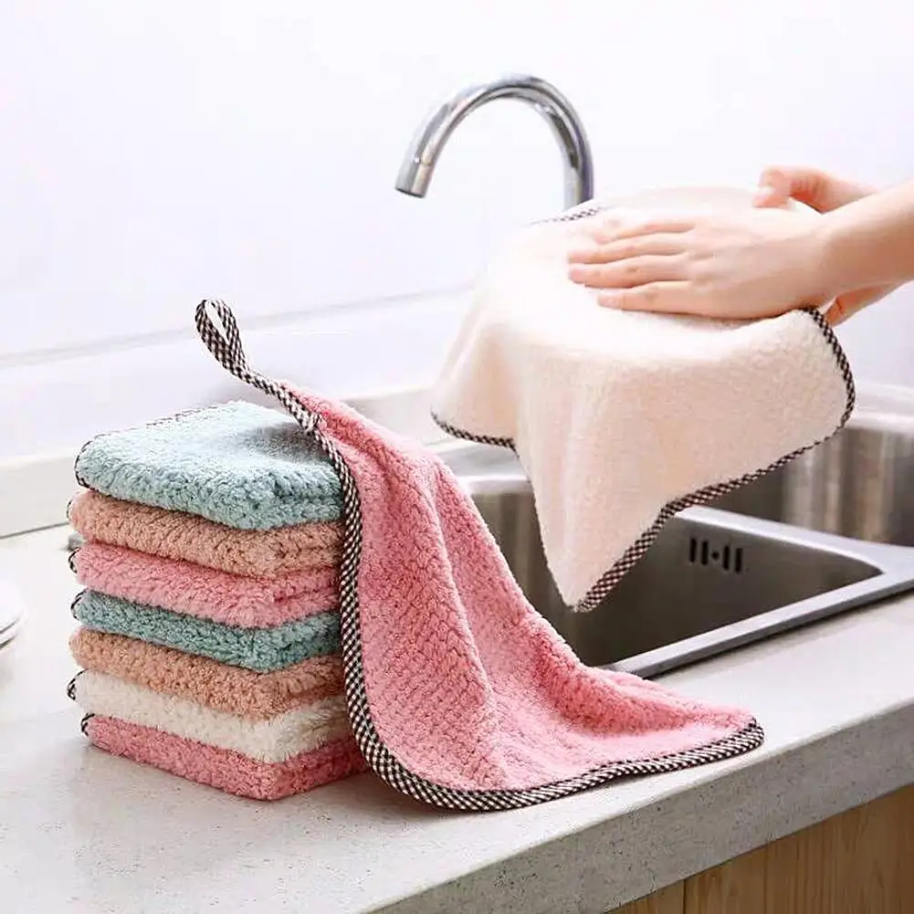 Kitchen Super Absorbent Cleaning Cloth Car Dishwashing Hangable Rag Soft Towel | Дом и сад