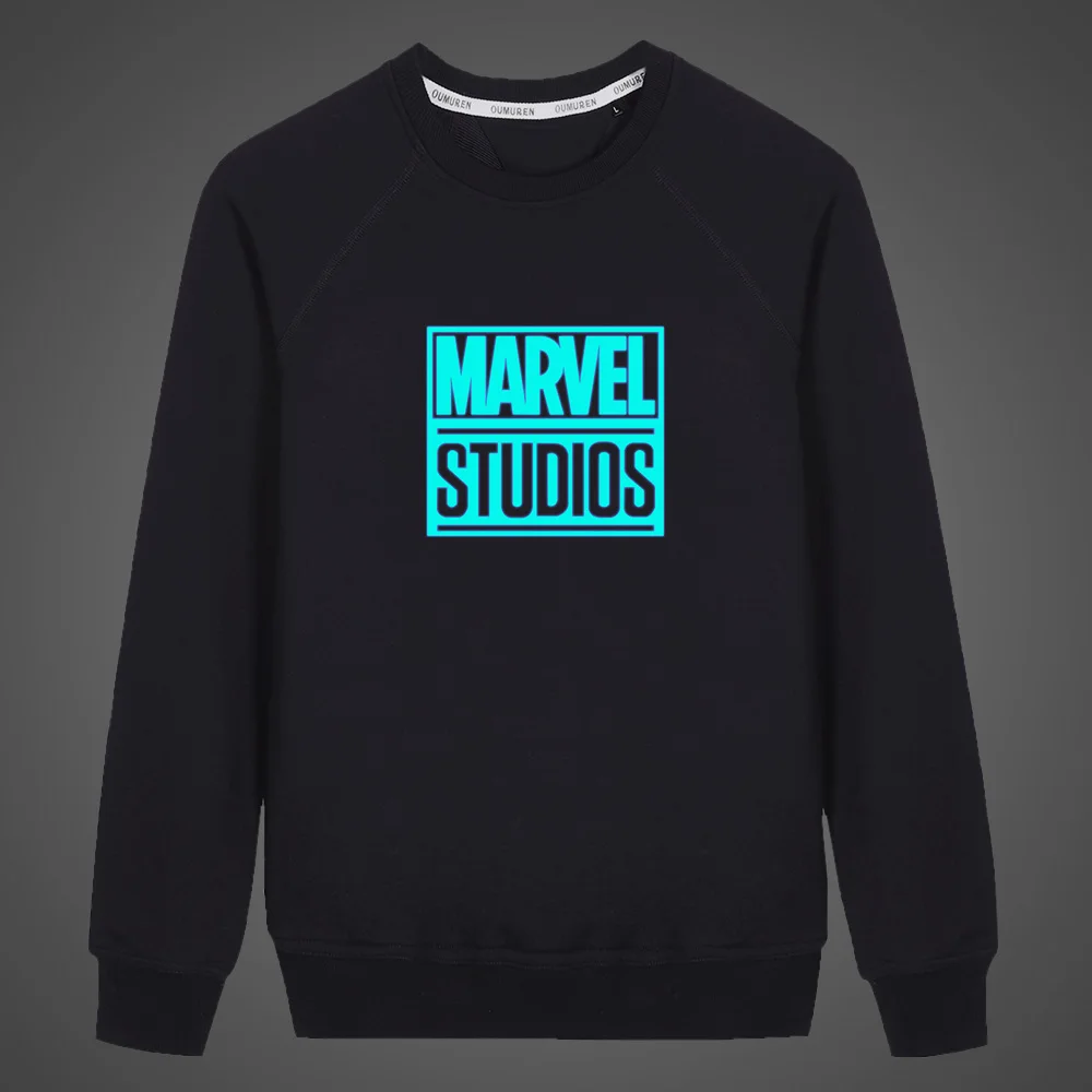 Флуоресцентная светящаяся толстовка с надписью «Marvel» и «мстители» для мальчиков и девочек; коллекция года; мужское осеннее пальто; толстовка унисекс; детская повседневная толстовка с круглым вырезом