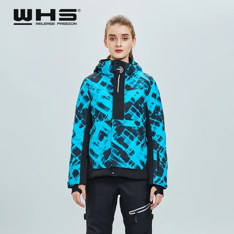 WHS Новинка 2018 года Для женщин Лыжная Куртки ветрозащитный леди теплое пальто