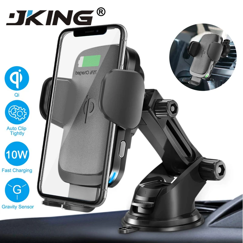 

10W Qi Wireless Car Charger Automatic Clamping Car Wireless Charger Fast Wireless Charger mount For iPhoneXS xiaomi Phone Holder
