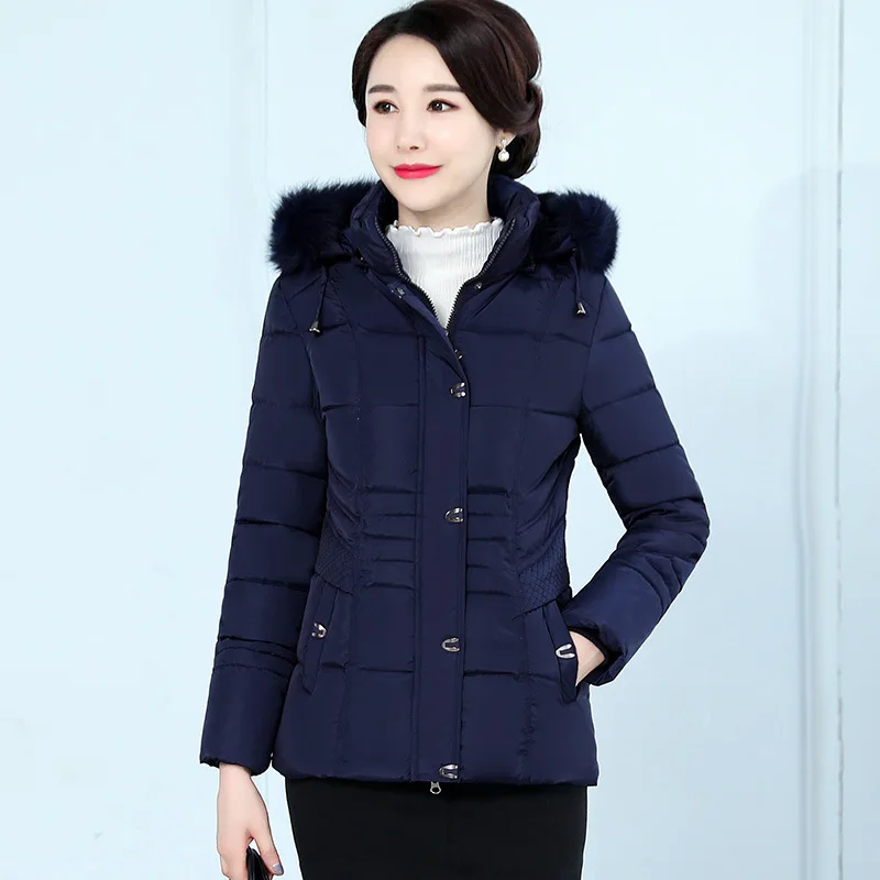 

Mom Fall And Winter Clothes Coat Short Western Style Large Size Middle-aged WOMEN'S Cotton-padded Clothes 2019 New Style Middle-