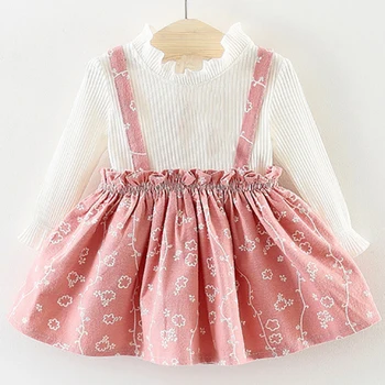 

Baby Girl Clothes Infant Clothing 2019 New Baby Girl Dress Lace Long Sleeves Dress+Flowers Wool Vest 2P baby clothes girl