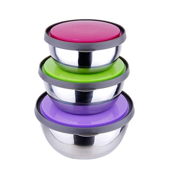 

Lunch Box 3Pcs Stainless Steel Seal Bowl with Lid Food Storage Box Container Kitchen Tool Lunch Box
