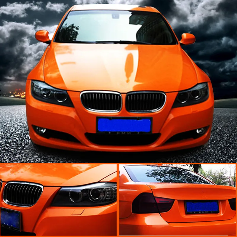 50*150 Стикеры для автомобиля ПВХ глянцевая виниловая пленка кузова оранжевый