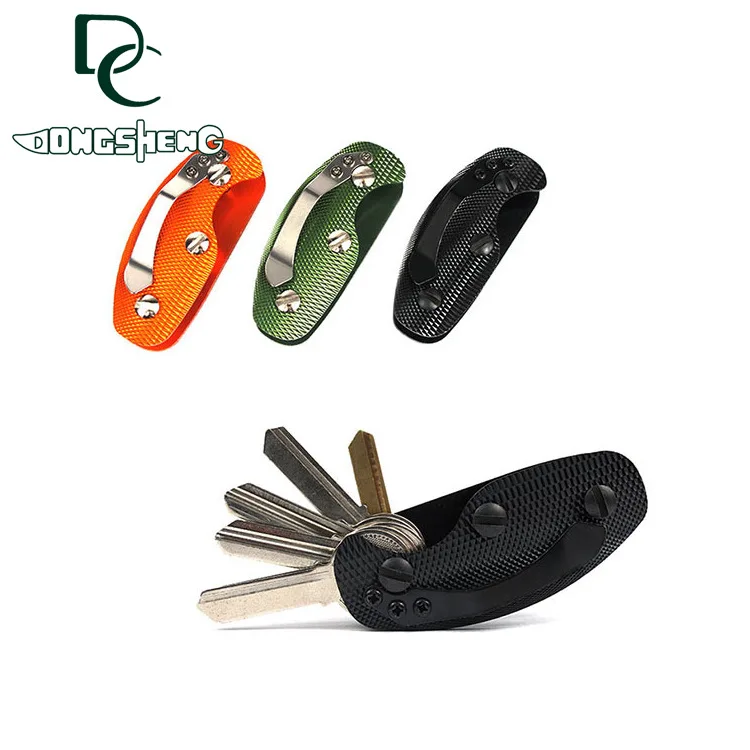 

EDC Multi-functional Aluminium Alloy Key Holder Outdoor Equipment Handle Clip Tactical Double Open Keychain Storage Clip