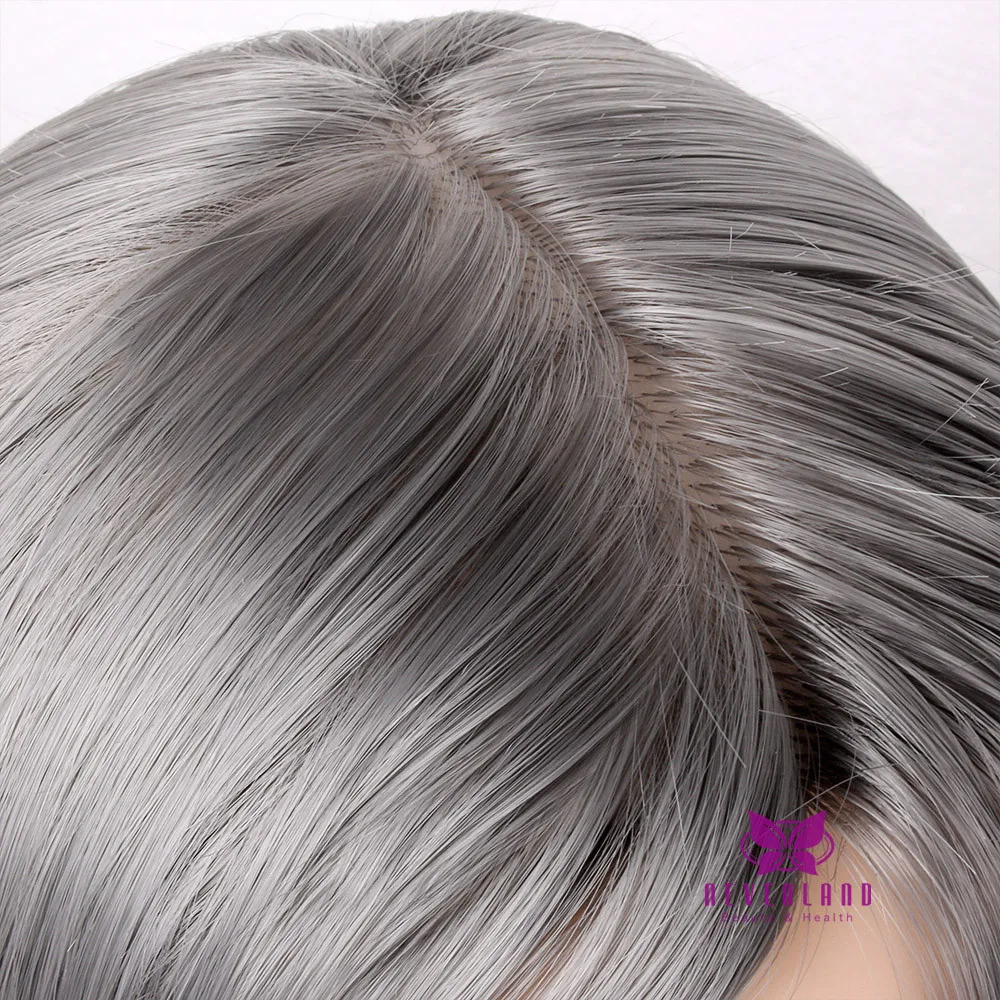 Neverland Training Head Mannequins Synthetic Heads Hairstyles+ Stand 28" 70cm Grey Hair Hairdressing Long Hair Dummy Doll
